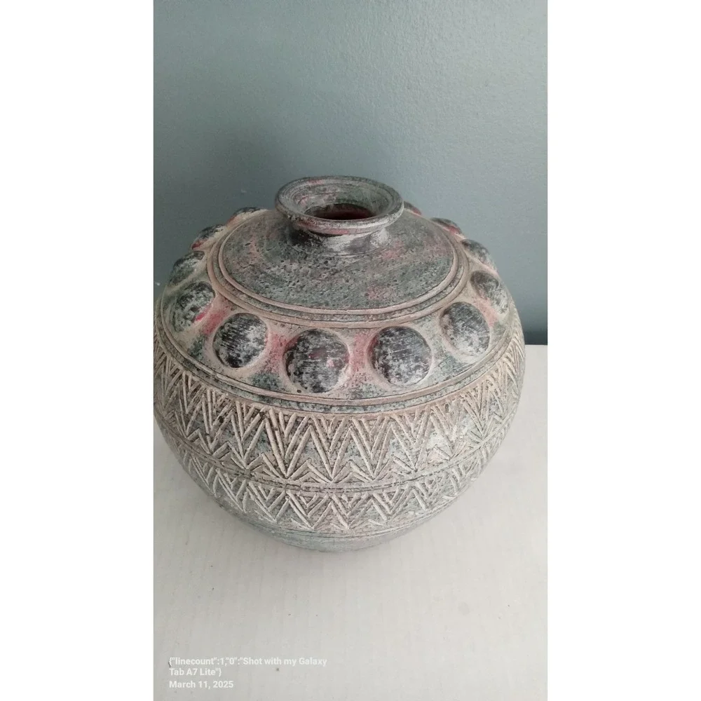 Etched Ceramic Vase Decorative‎ Accent Vase Home Decor Unique Design